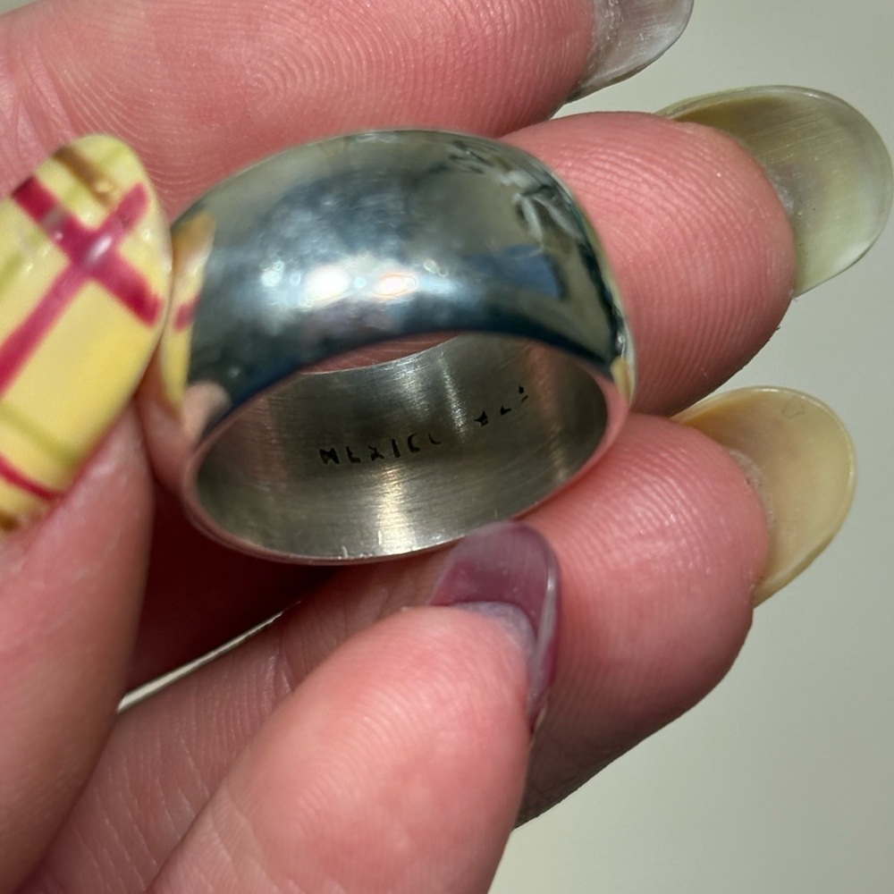 Sterling Silver Thick Heavy Cigar Band Ring - Picture 7 of 8